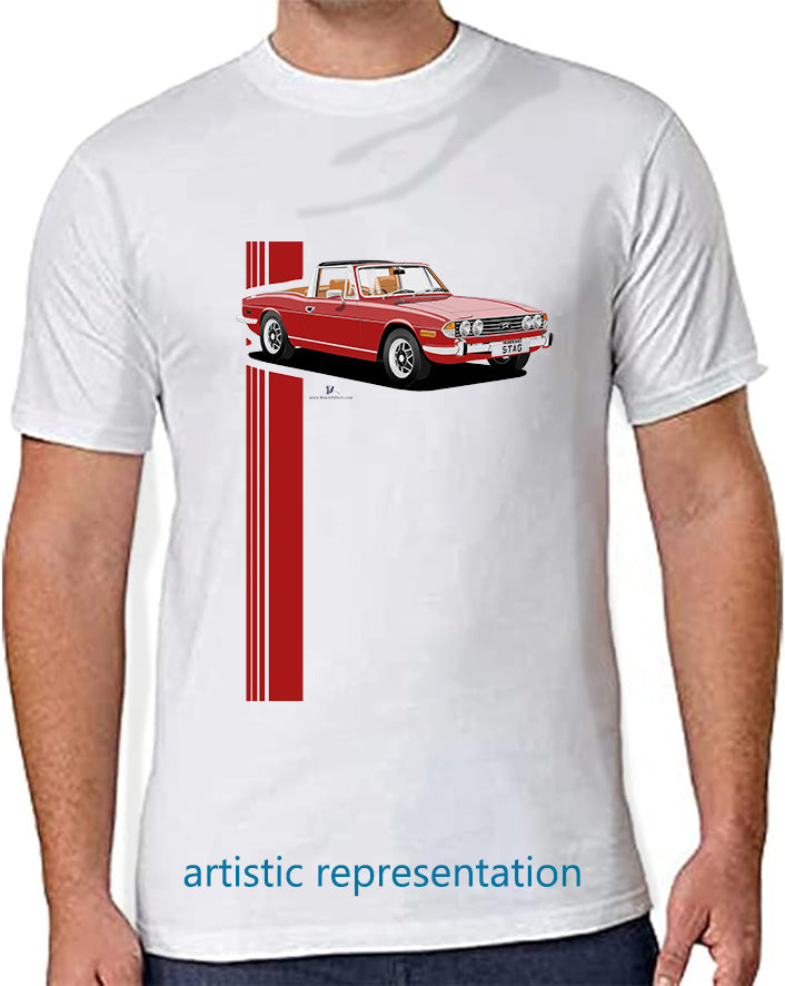 Triumph Stag in Carmine Red and Tan T Shirt