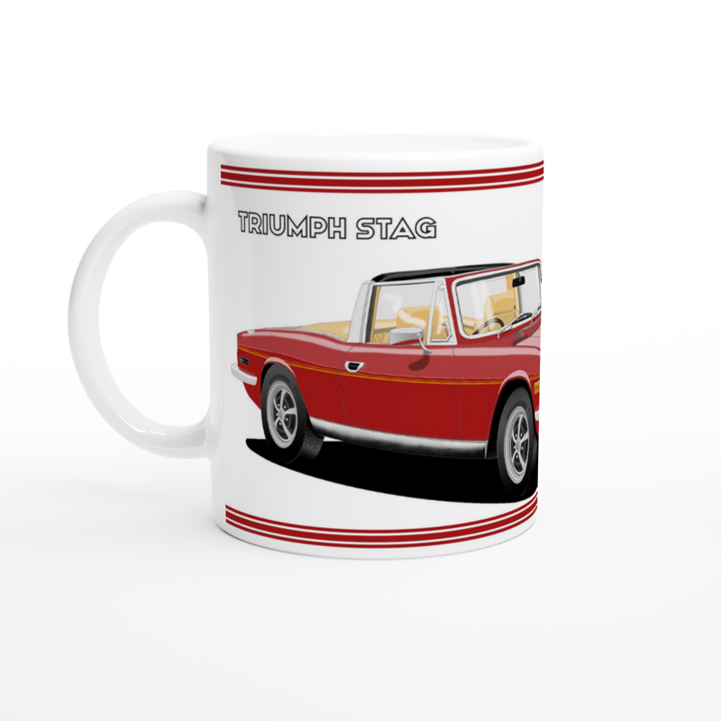 Triumph Stag C Red and Beige Car Mug