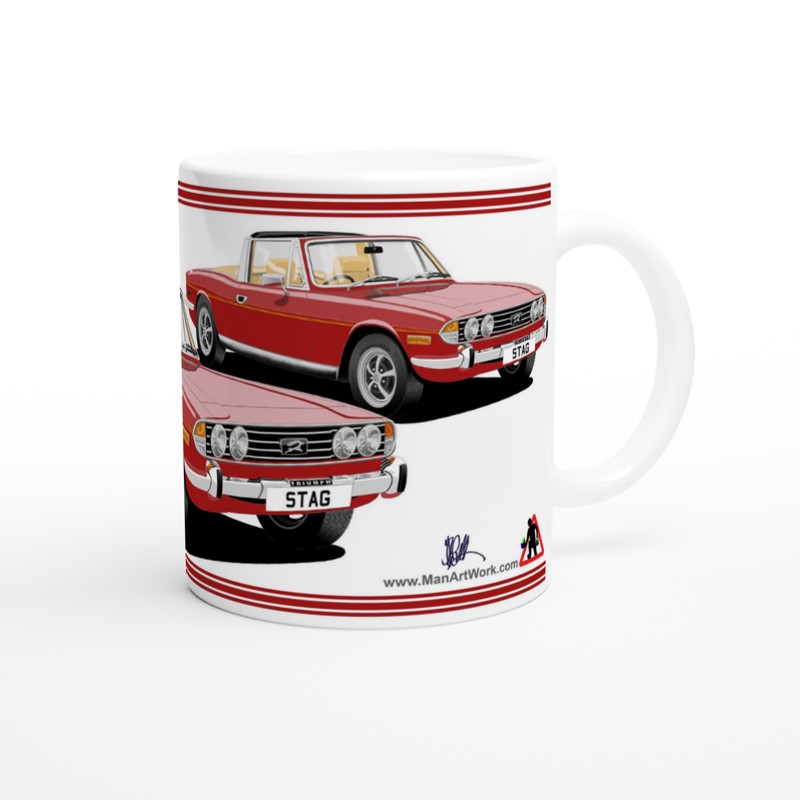 Triumph Stag C Red and Beige Car Mug