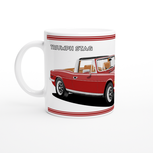 Triumph Stag Red and Tan Car Mug