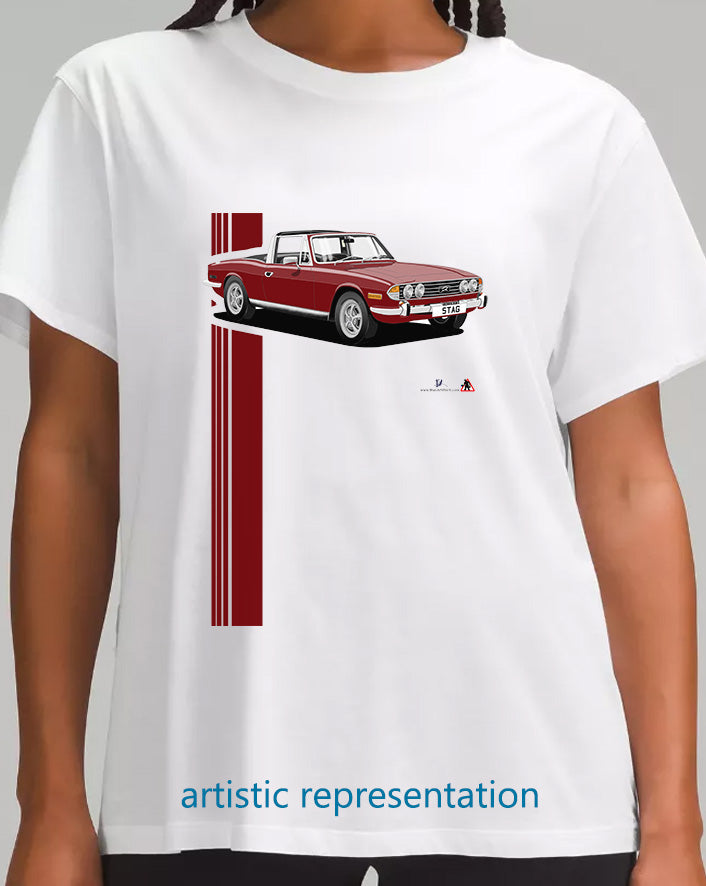 Triumph Stag in Damson Red and Black T Shirt