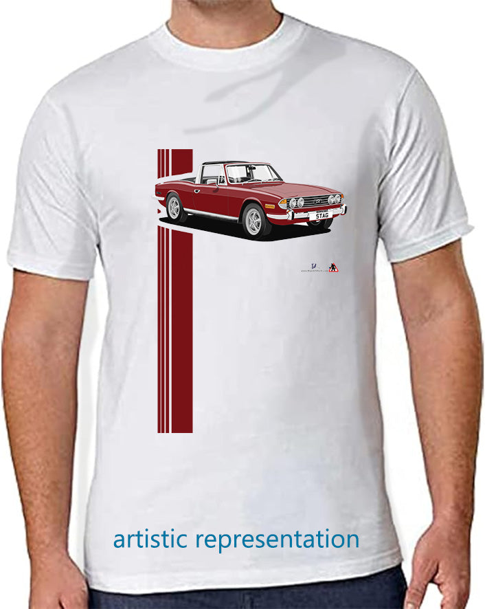 Triumph Stag in Damson Red and Black T Shirt