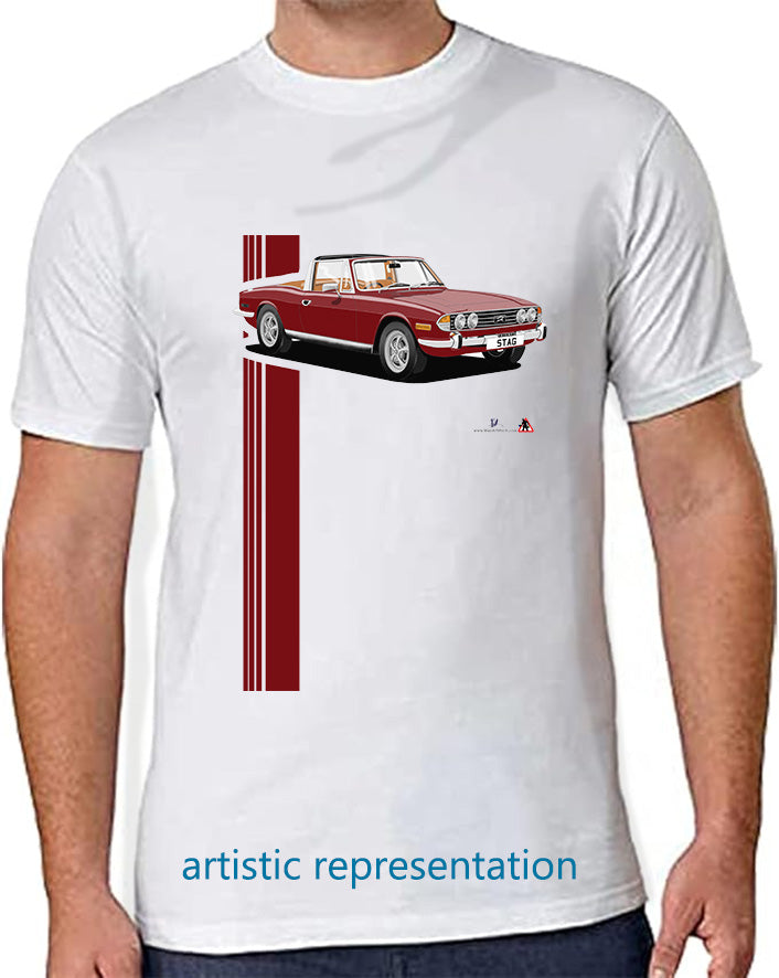 Triumph Stag in Damson Red and Tan T Shirt