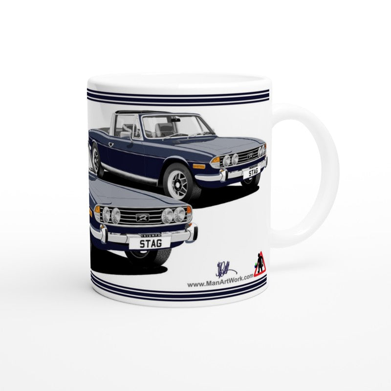 Triumph Stag  Dark Blue and Black Car Mug