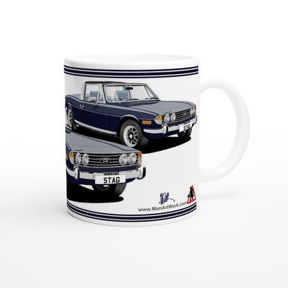 Triumph Stag  Dark Blue and Blue Car Mug