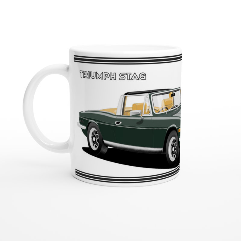 Triumph Stag Dark Green and Beige Car Mug