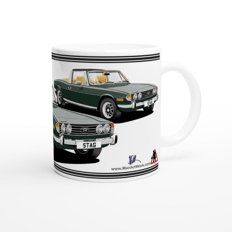 Triumph Stag Dark Green and Beige Car Mug