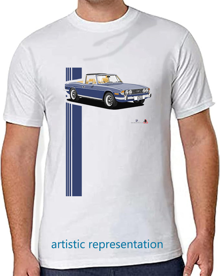 Triumph Stag in Blue/Beige T Shirt