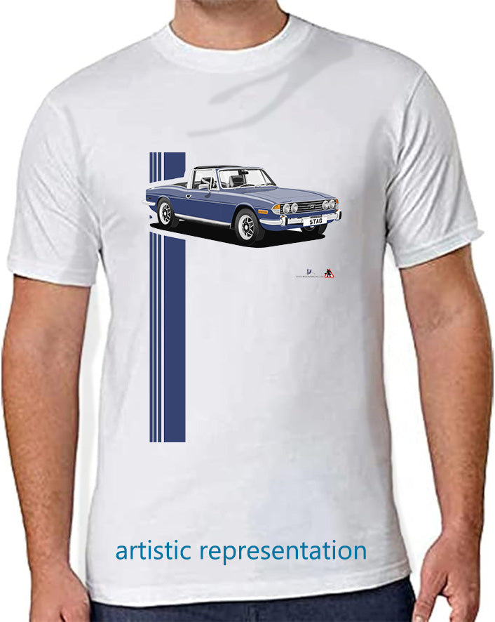 Triumph Stag in Blue/Black T Shirt