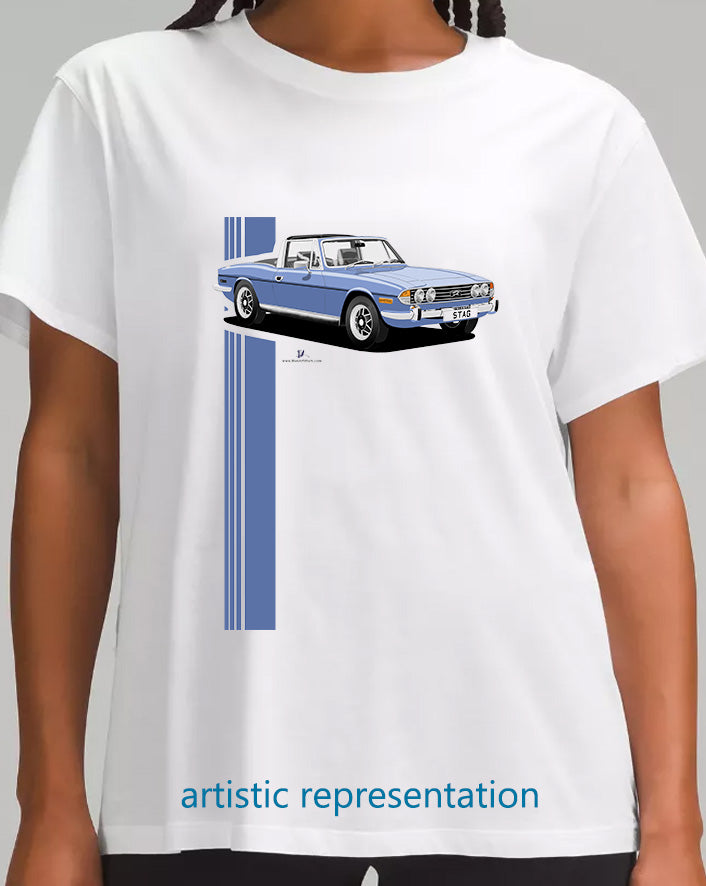 Triumph Stag in French Blue and Black 76-77 T Shirt