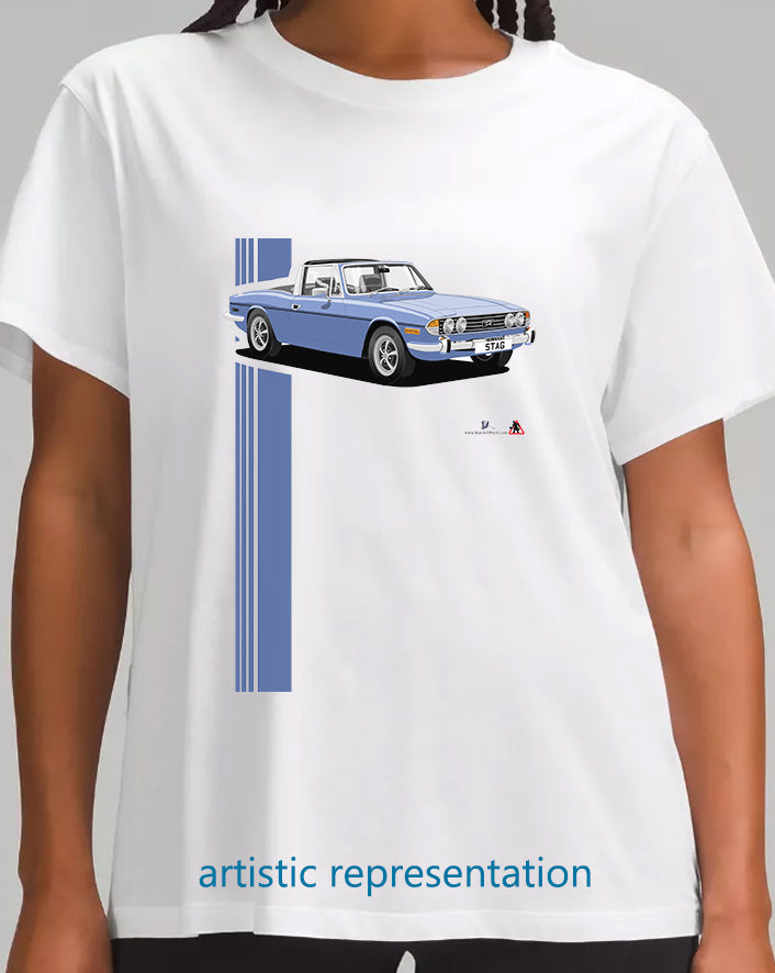 Triumph Stag in Blue/Black T Shirt