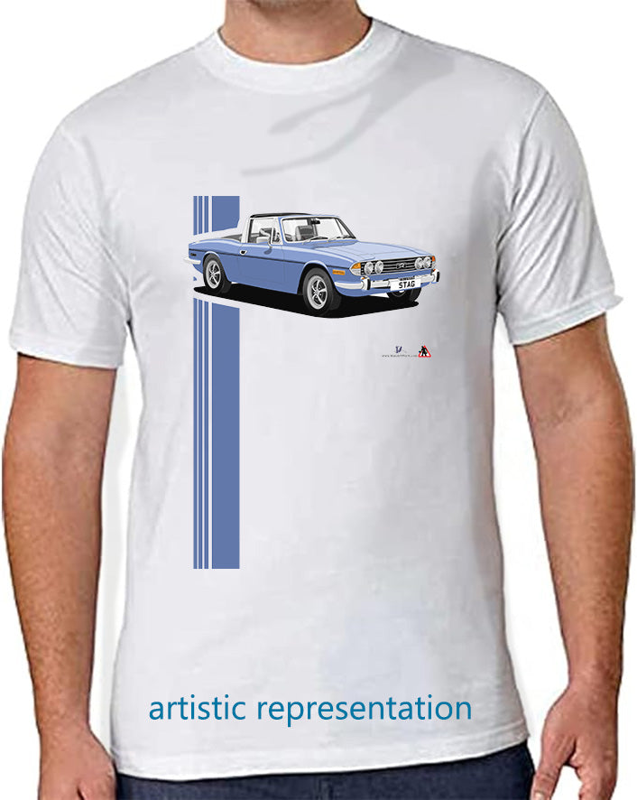 Triumph Stag in Blue/Black T Shirt