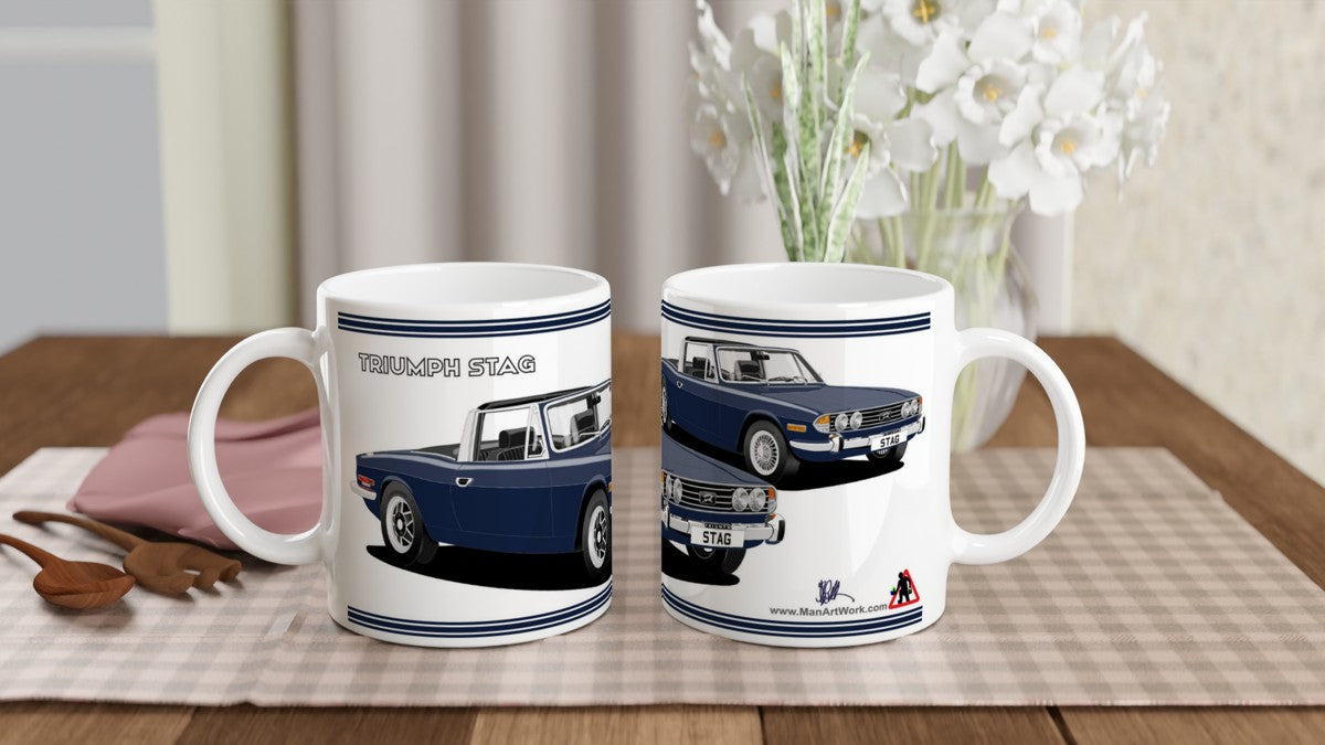 Triumph Stag Blue and Black Car Mug