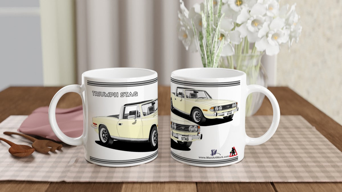 Triumph Stag Cream and Black Car Mug