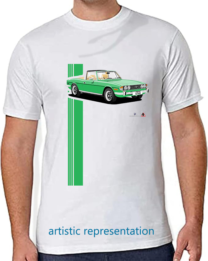 Triumph Stag in Bright Green/Beige T Shirt