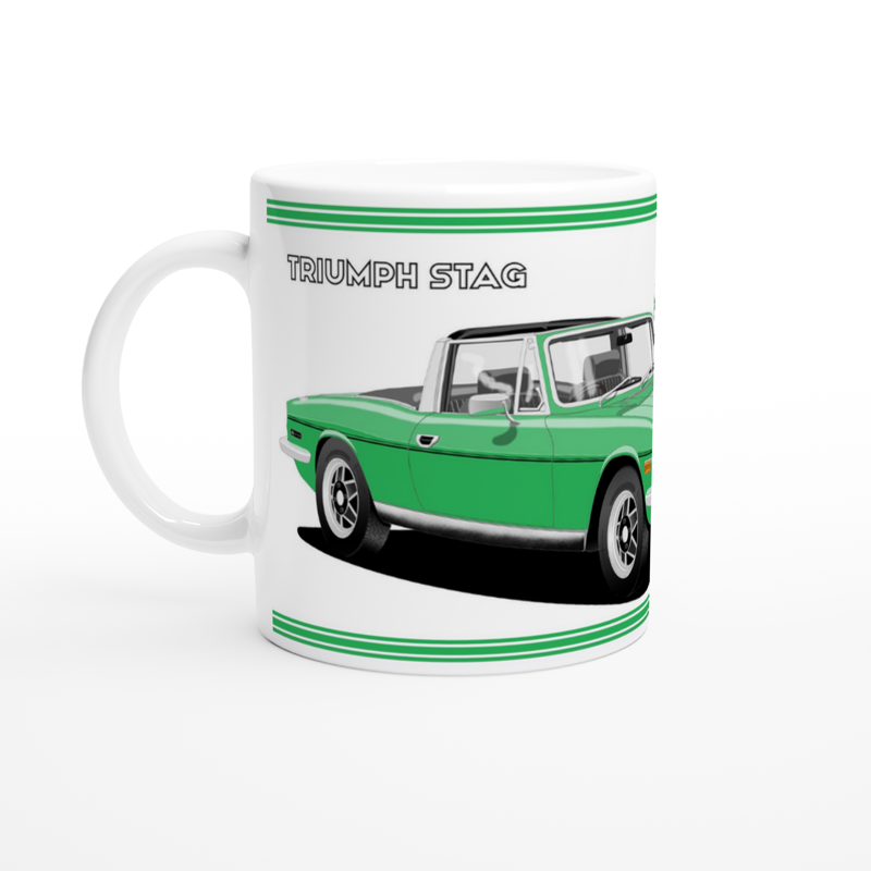 Triumph Stag Bright Green and Black Car Mug