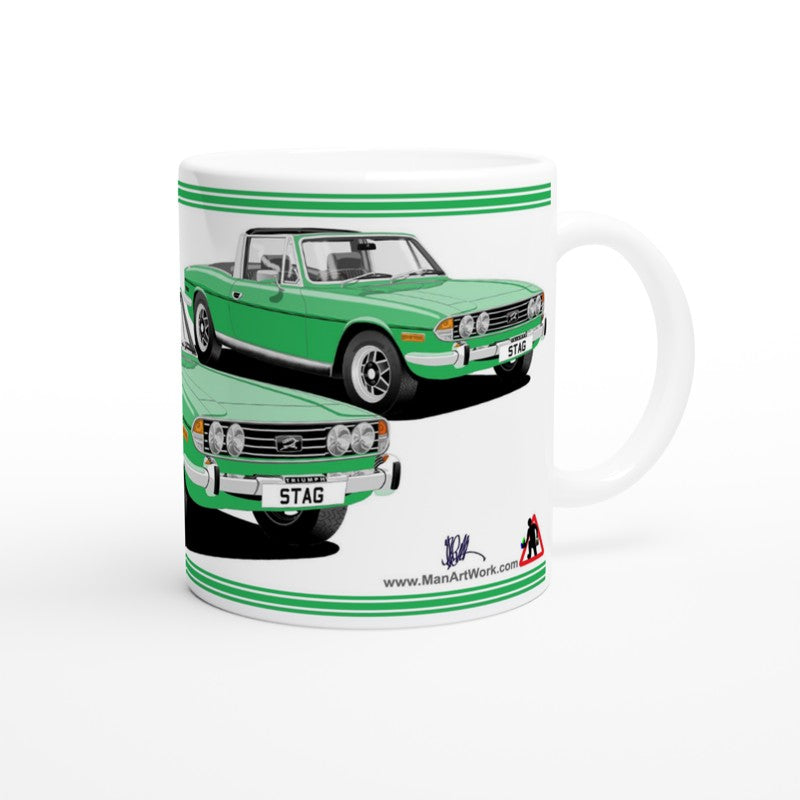 Triumph Stag Bright Green and Black Car Mug