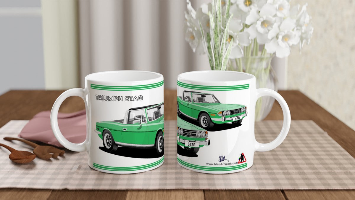 Triumph Stag Bright Green and Black Car Mug