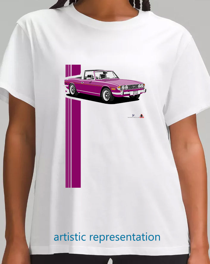 Triumph Stag in Magenta and Black T Shirt