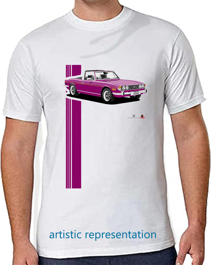 Triumph Stag in Magenta and Black T Shirt