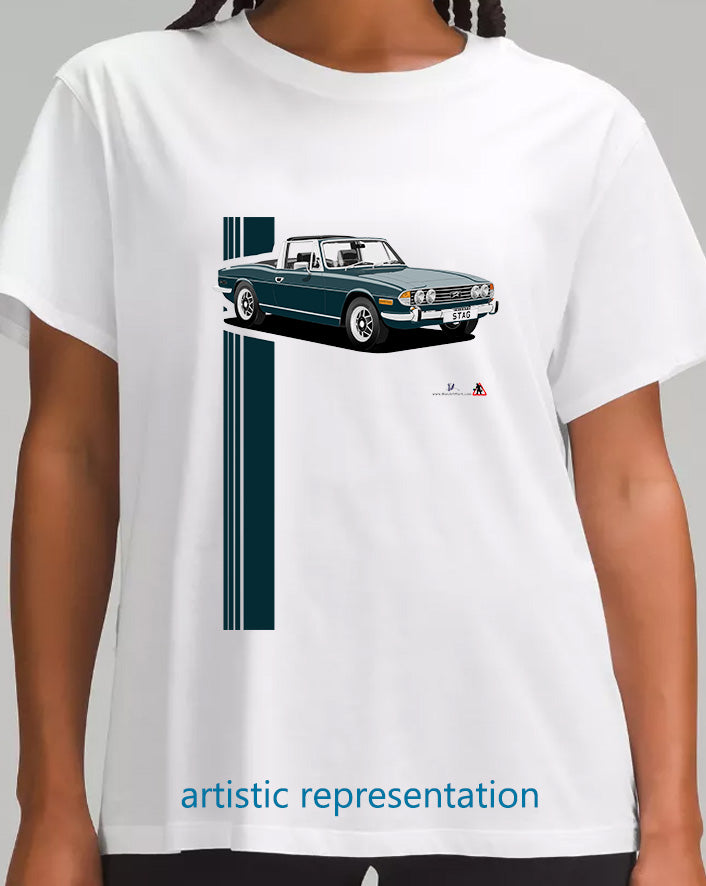 Triumph Stag in Mallard Blue and Black T Shirt