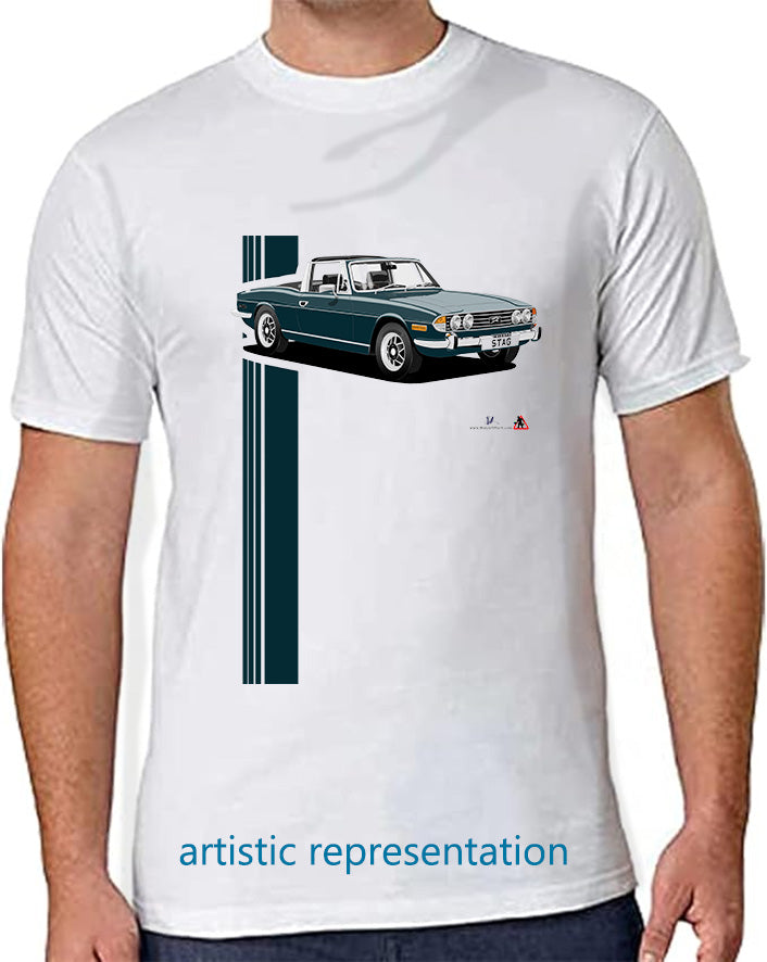 Triumph Stag in Mallard Blue and Black T Shirt