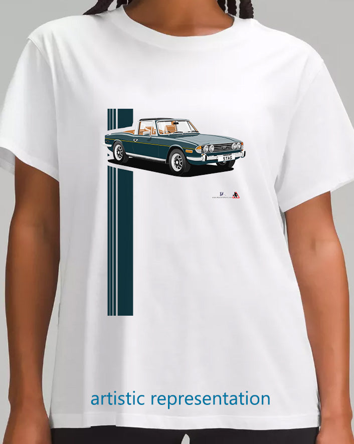 Triumph Stag in Green/Blue and Tan T Shirt