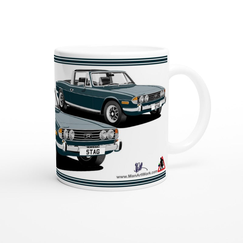 Triumph Stag  Green/Blue and Black Car Mug