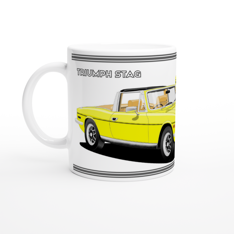 Triumph Stag  Yellow and Beige Car Mug