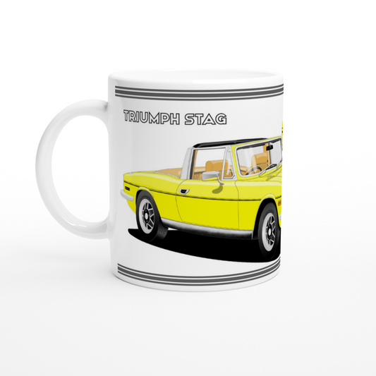 Triumph Stag  Yellow and Beige Car Mug