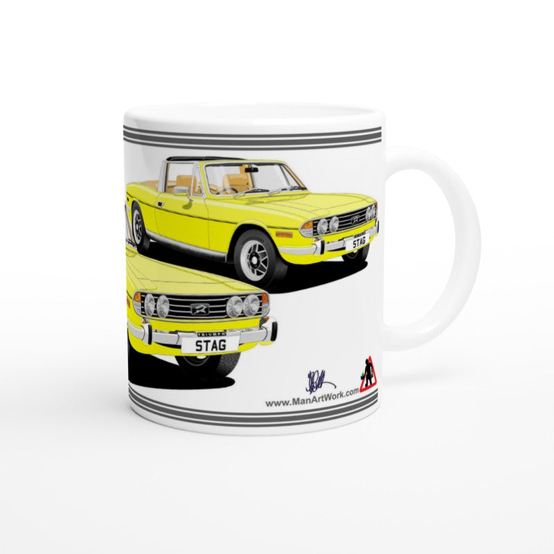 Triumph Stag  Yellow and Beige Car Mug