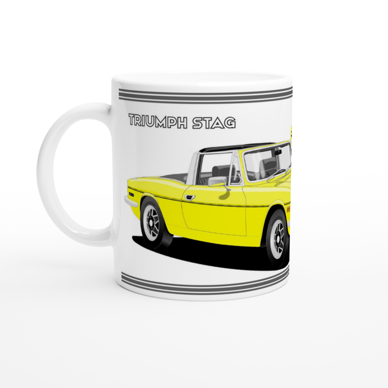 Triumph Stag M Yellow and Black Car Mug