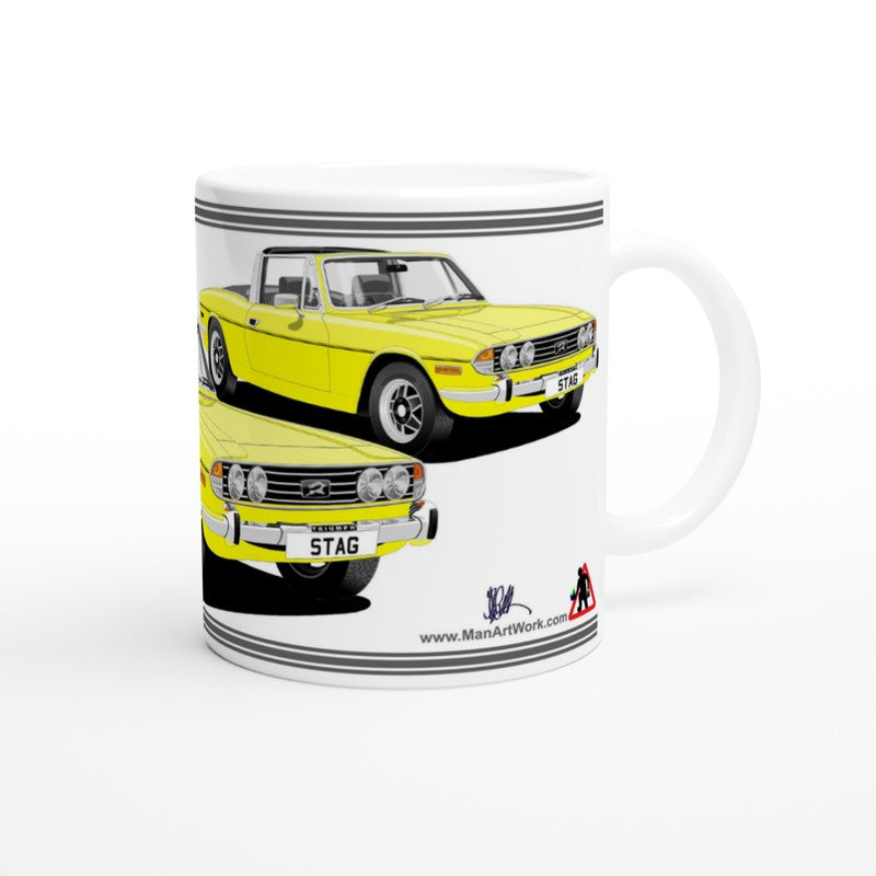 Triumph Stag M Yellow and Black Car Mug