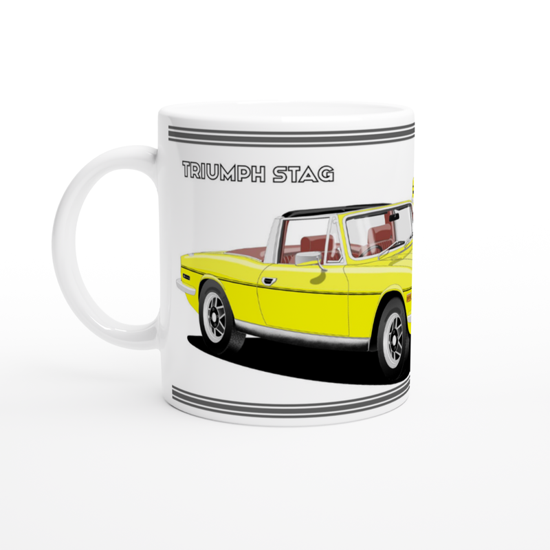 Triumph Stag  Yellow and Brown Car Mug