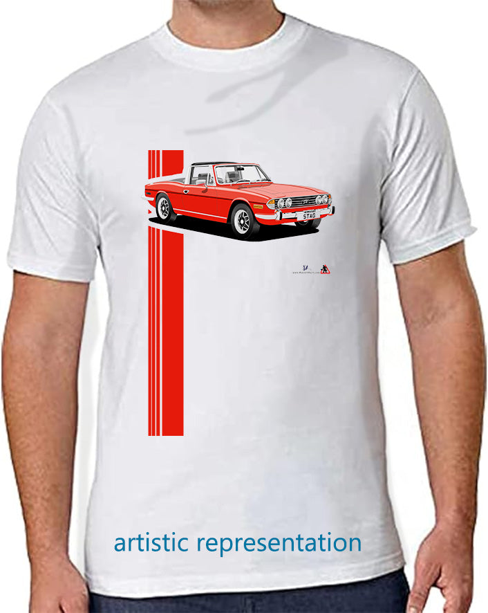 Triumph Stag in Pimento Red and Black 73-75 T Shirt