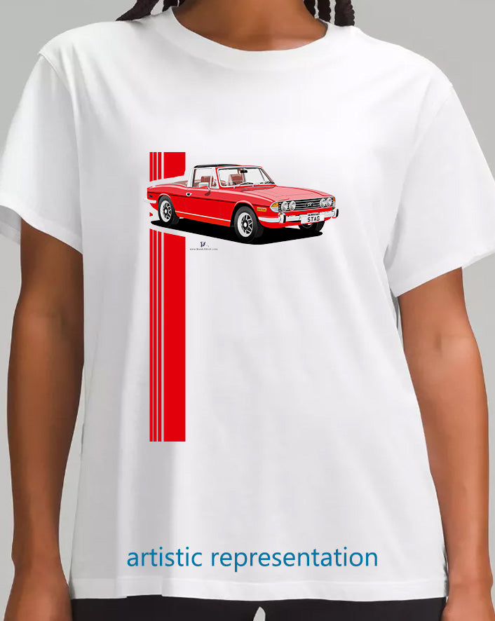 Triumph Stag in Pimento Red and Chestnut T Shirt