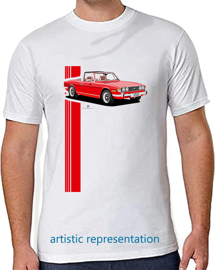 Triumph Stag in Pimento Red and Chestnut T Shirt