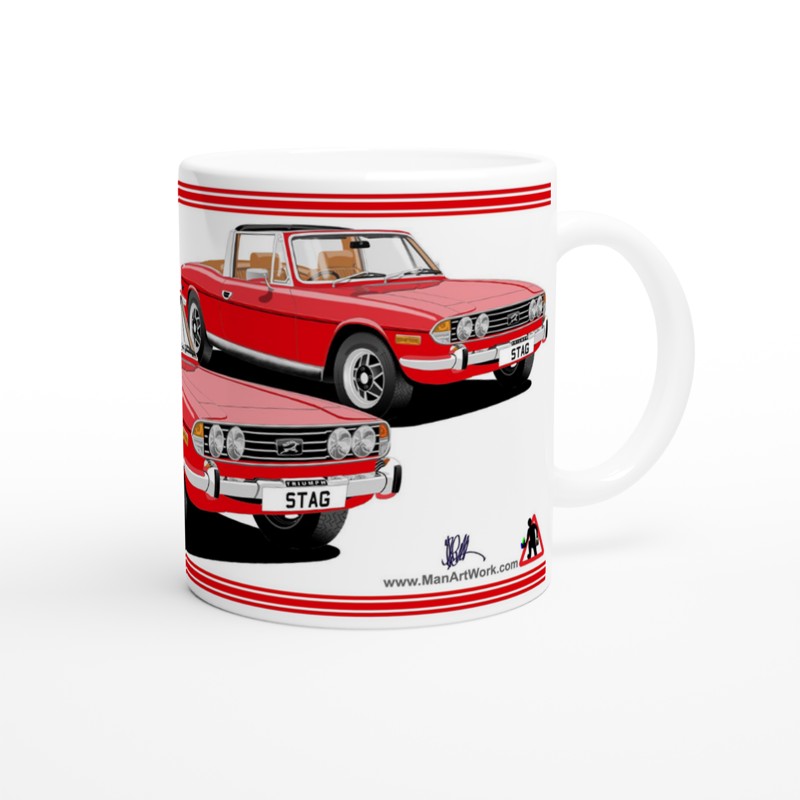 Triumph Stag P Red and Tan Car Mug