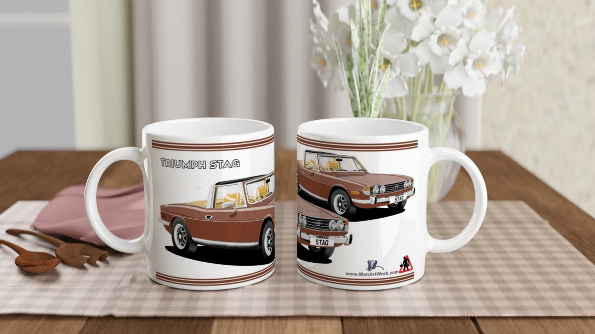 Triumph Stag  Brown and Beige Car Mug