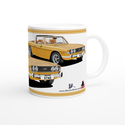 Triumph Stag in Saffron and Tan Art Mug 1