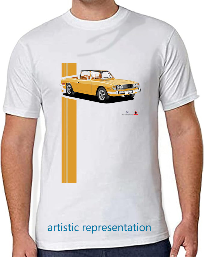 Triumph Stag in Saffron & Tan Art T Shirt (Words)