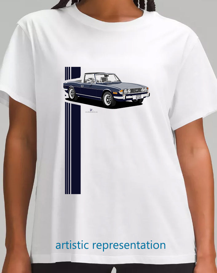 Triumph Stag in Sapphire Blue and Black T Shirt