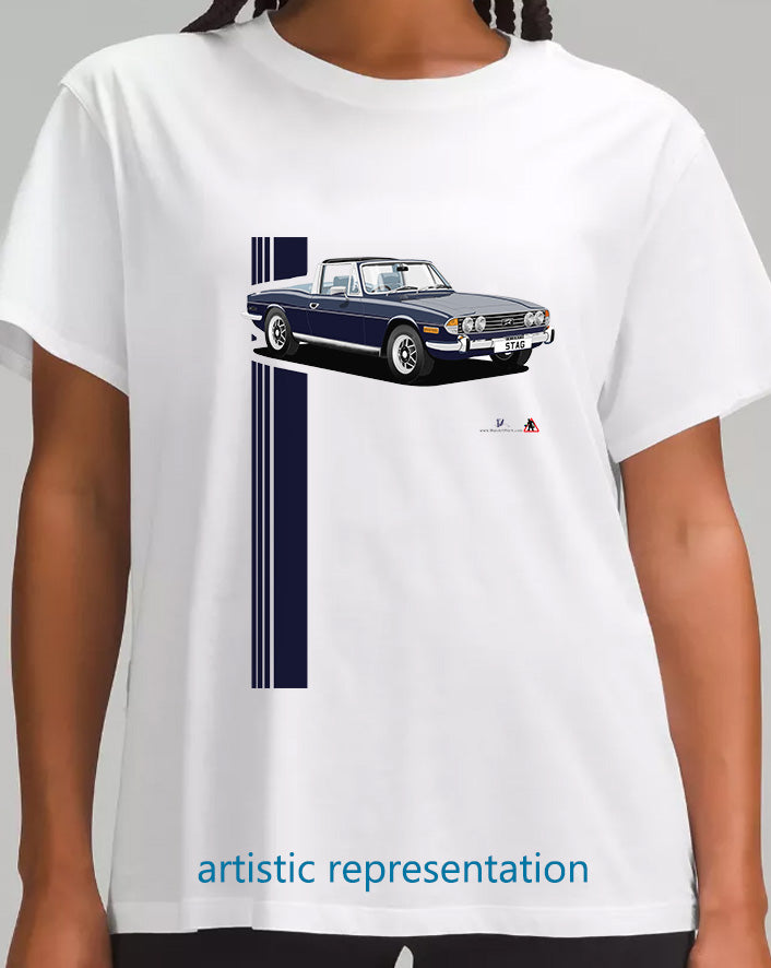 Triumph Stag in Dark Blue/Blue T Shirt