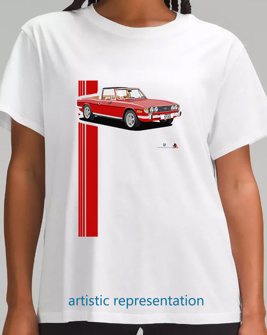 Triumph Stag in  Red/Tan T Shirt