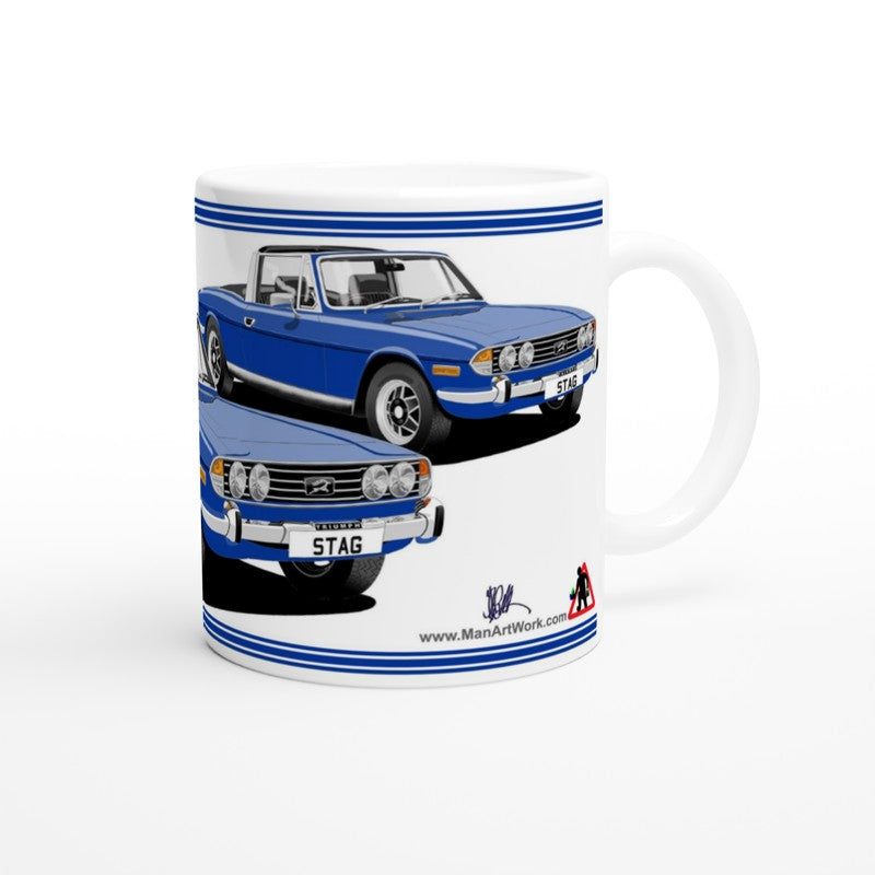 Triumph Stag  Bright Blue and Black Car Mug