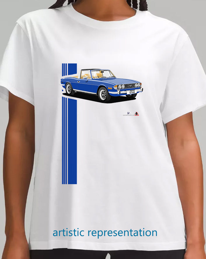 Triumph Stag in Bright Blue/Beige T Shirt