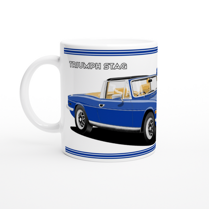 Triumph Stag  Bright Blue and Beige Car Mug