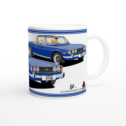 Triumph Stag  Bright Blue and Beige Car Mug