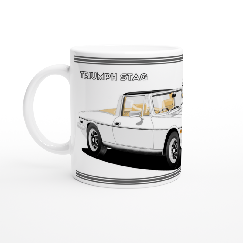 Triumph Stag  White and Beige Car Mug