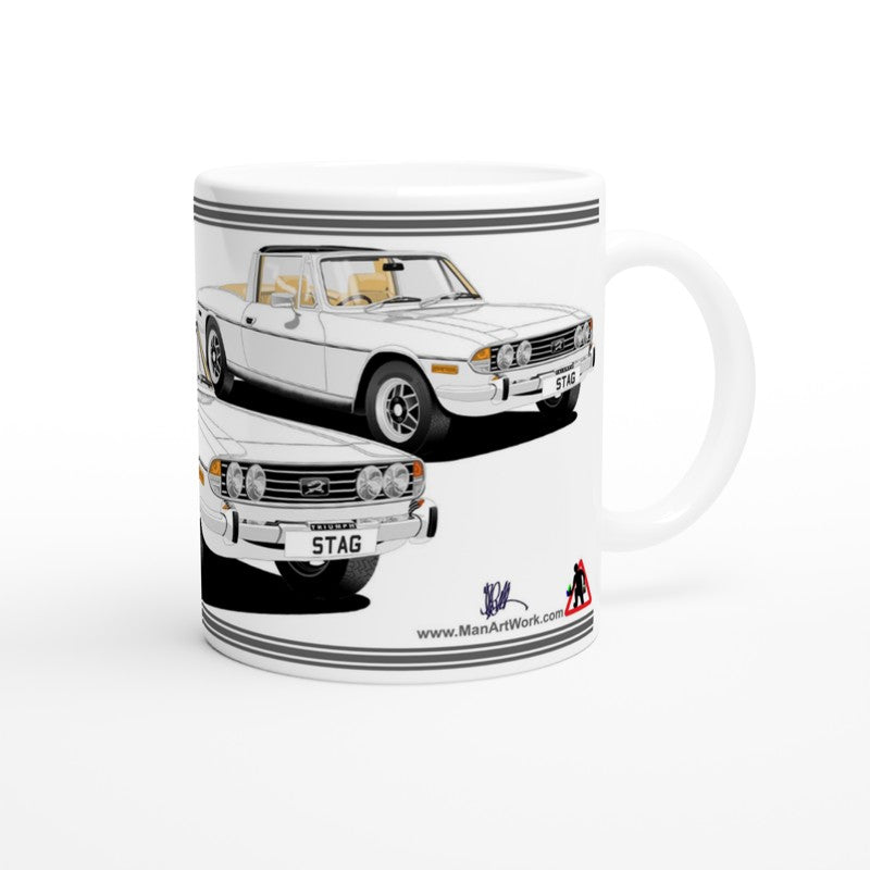 Triumph Stag  White and Beige Car Mug